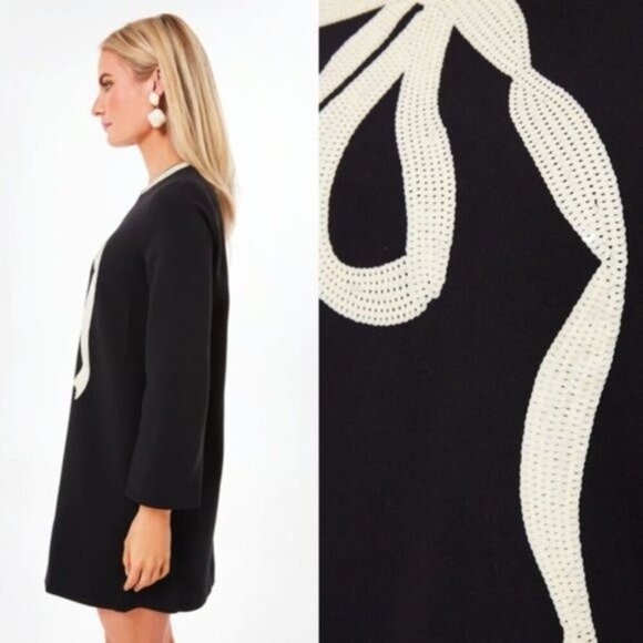 Tuckernuck | NEW Black Bow Jamie Long Sleeve Sequins Mini Dress Size XXS - Picture 2 of 12